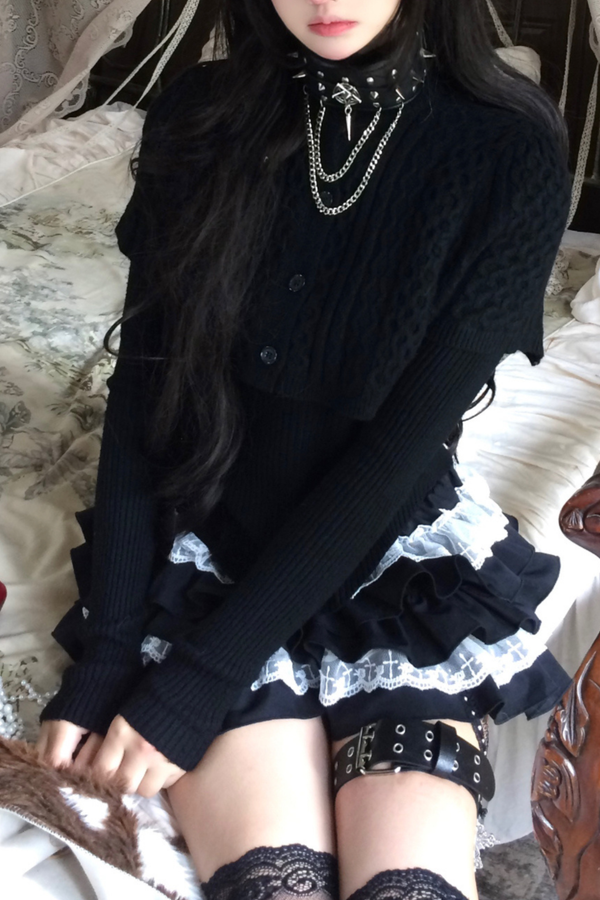 フレンチダークトップス+ケーキスカート