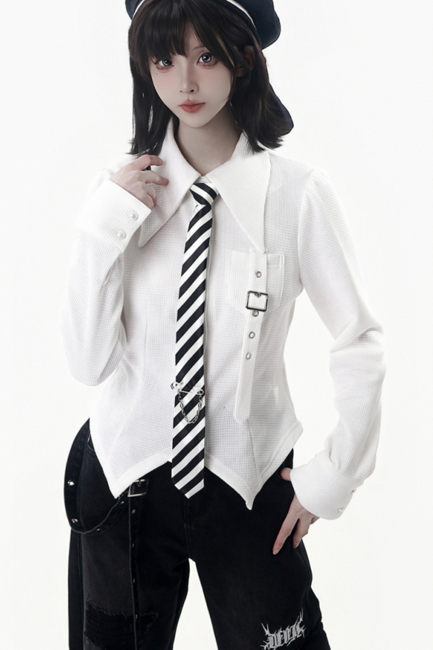 クロストリムカーディガン+シャツ+ネクタイ+パンツ