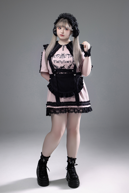 Witch Apprentice Subculture T-shirt Dress + Suspender Apron