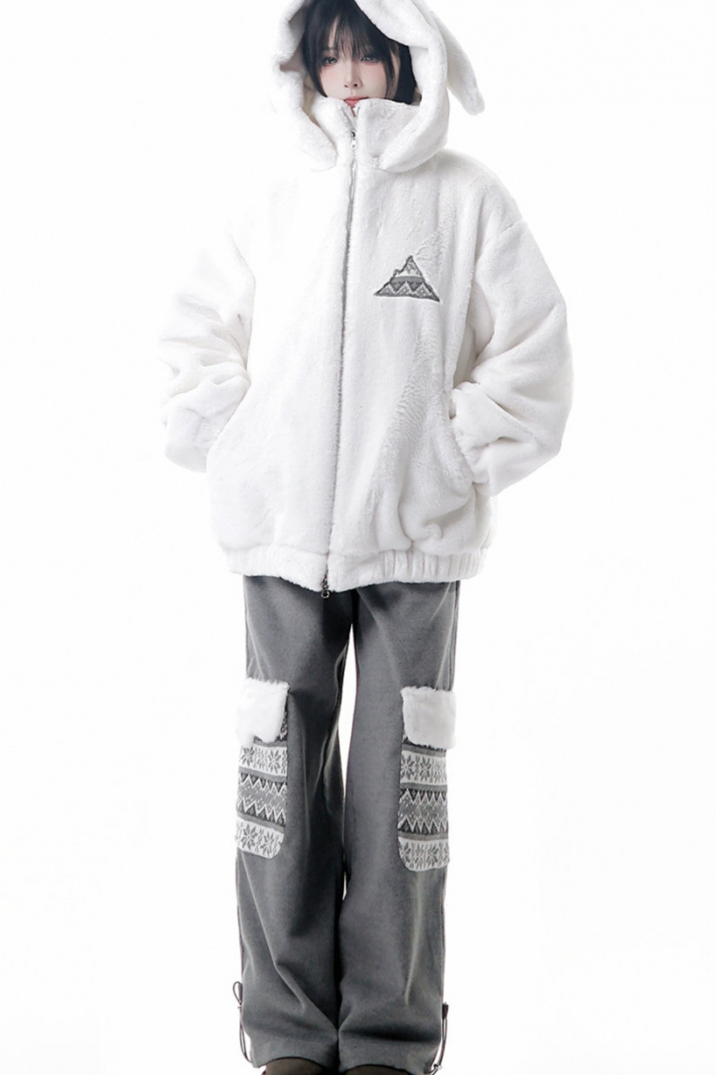 ファーベルベットコート+トップス+パンツ+スカート