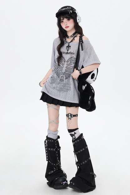 Skull Heart Strapless Top