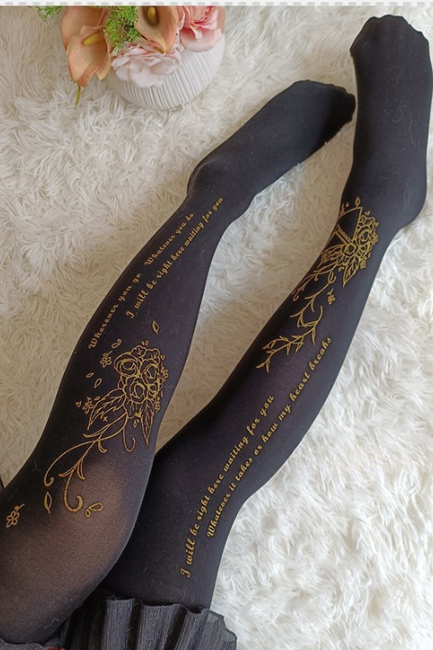 ローズポエムベルベットタイツ