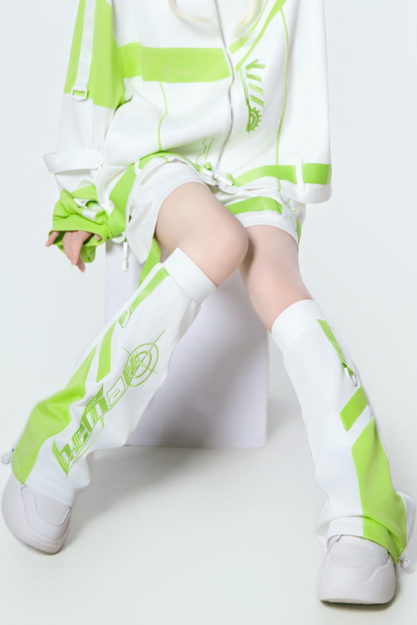 サイバーサブカルジャージジャケット+ショートパンツ+レッグカバー