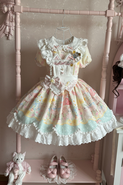 Pastel Angel Doll Lolita Dress + Headband + Ribbon