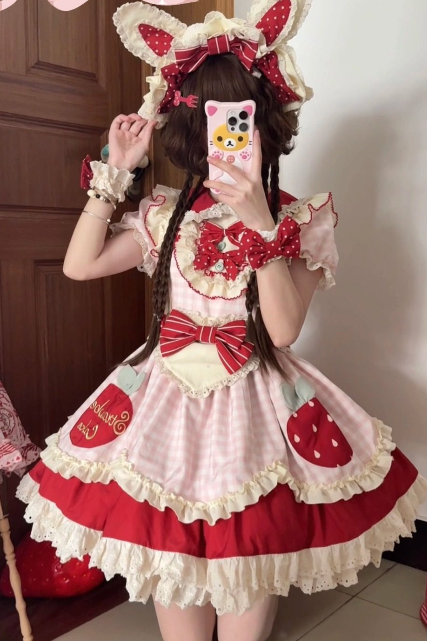Dream Pastry Lolita Dress + Apron + Hairband + Sleeves + Bonnet