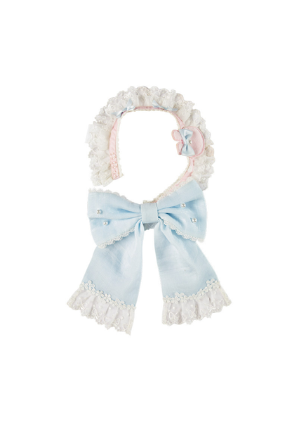 Lace Rabbit Ear Headband + Ribbon Necklace