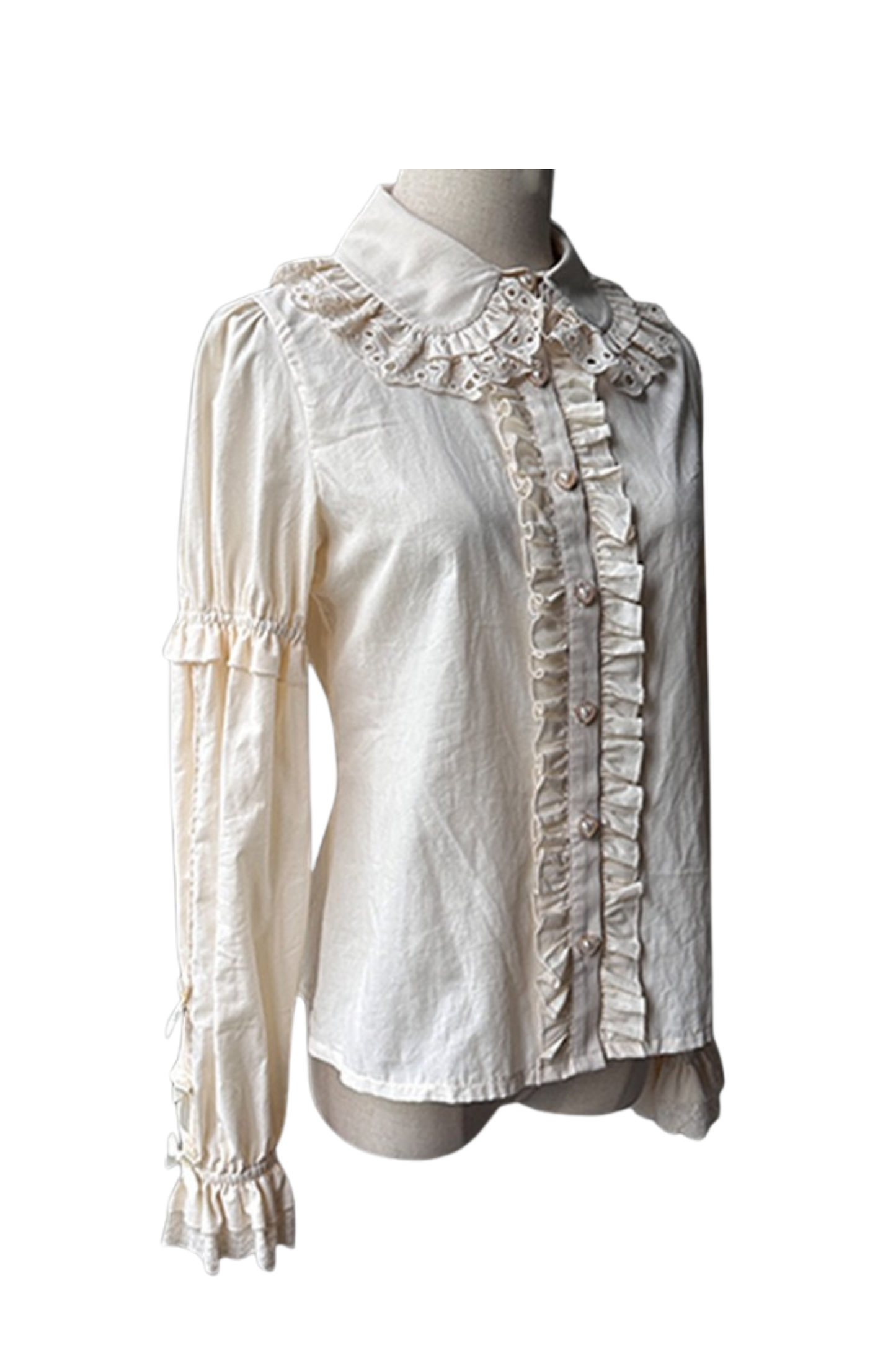 チェックレースアップロリータジャンパースカート+フリルブラウス