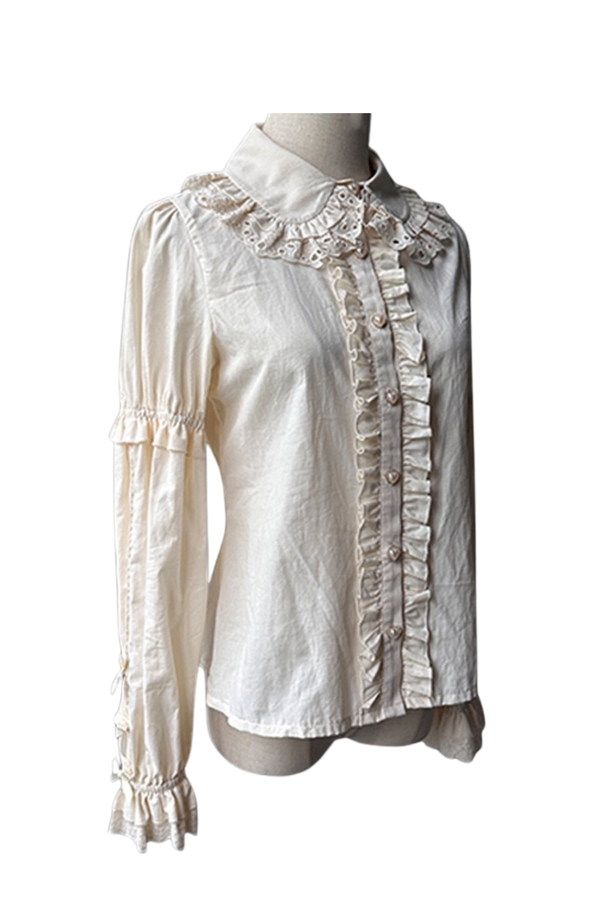 チェックレースアップロリータジャンパースカート+フリルブラウス