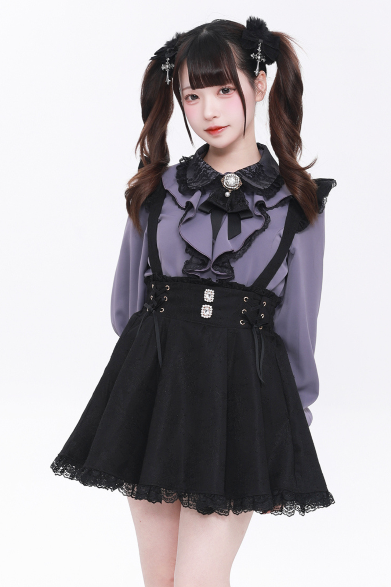 Stone Buckle Straps Skirt