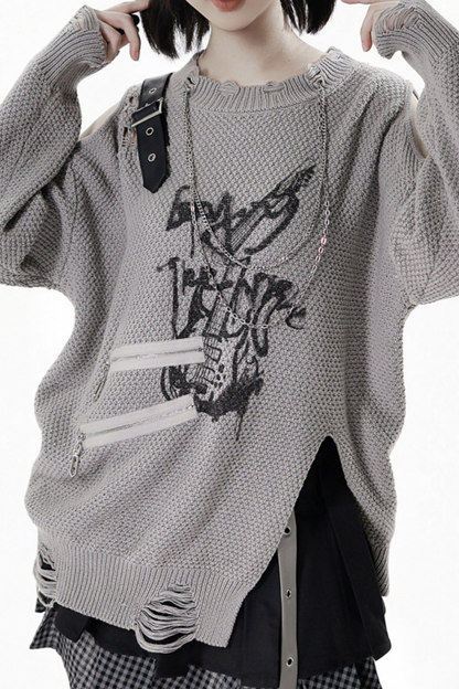 アシメルーズトップス+スカート+パンツ