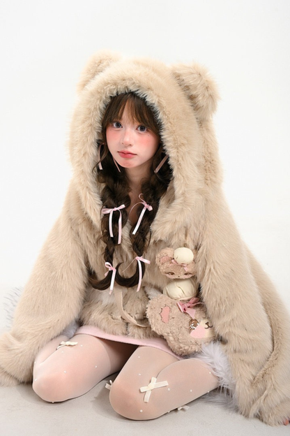 ベアフードファーコート