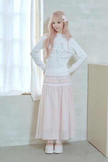 Sweet Lamb Ribbon Tight Top