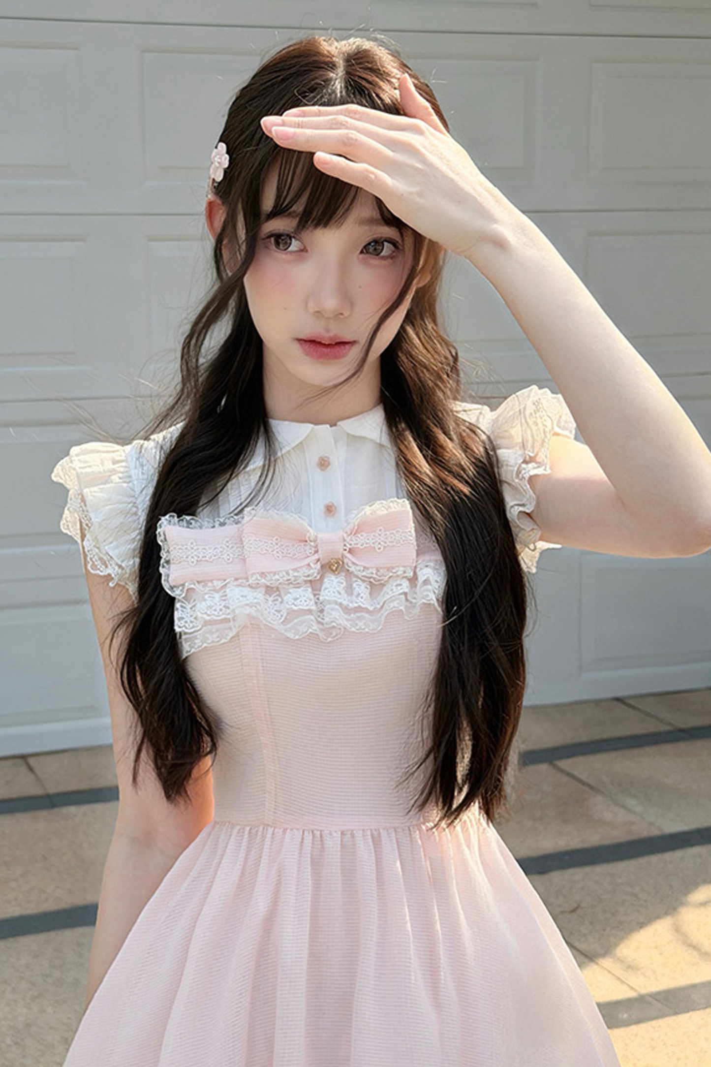 甜美风蕾丝公主连衣裙