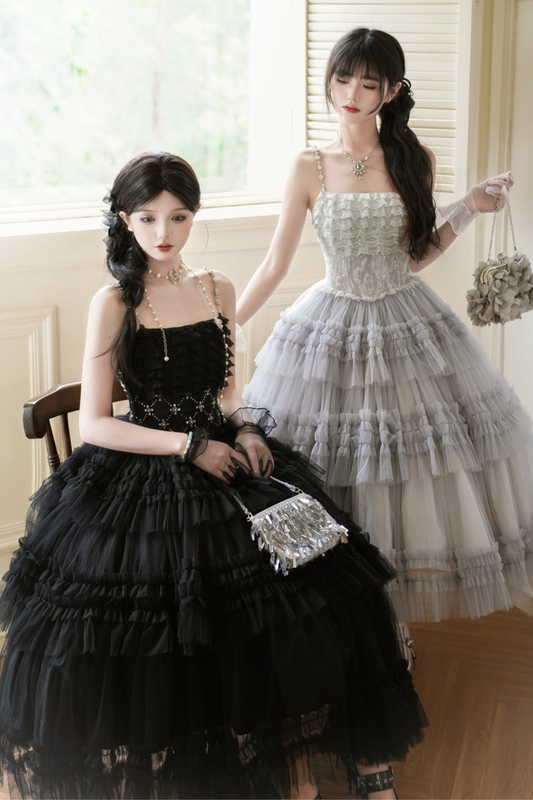 Vestito a Canottiera Lolita Cigno in Pizzo