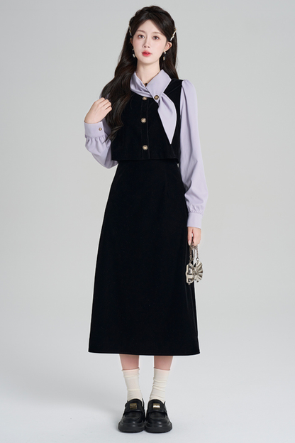 フレンチコントラストレトロドレス