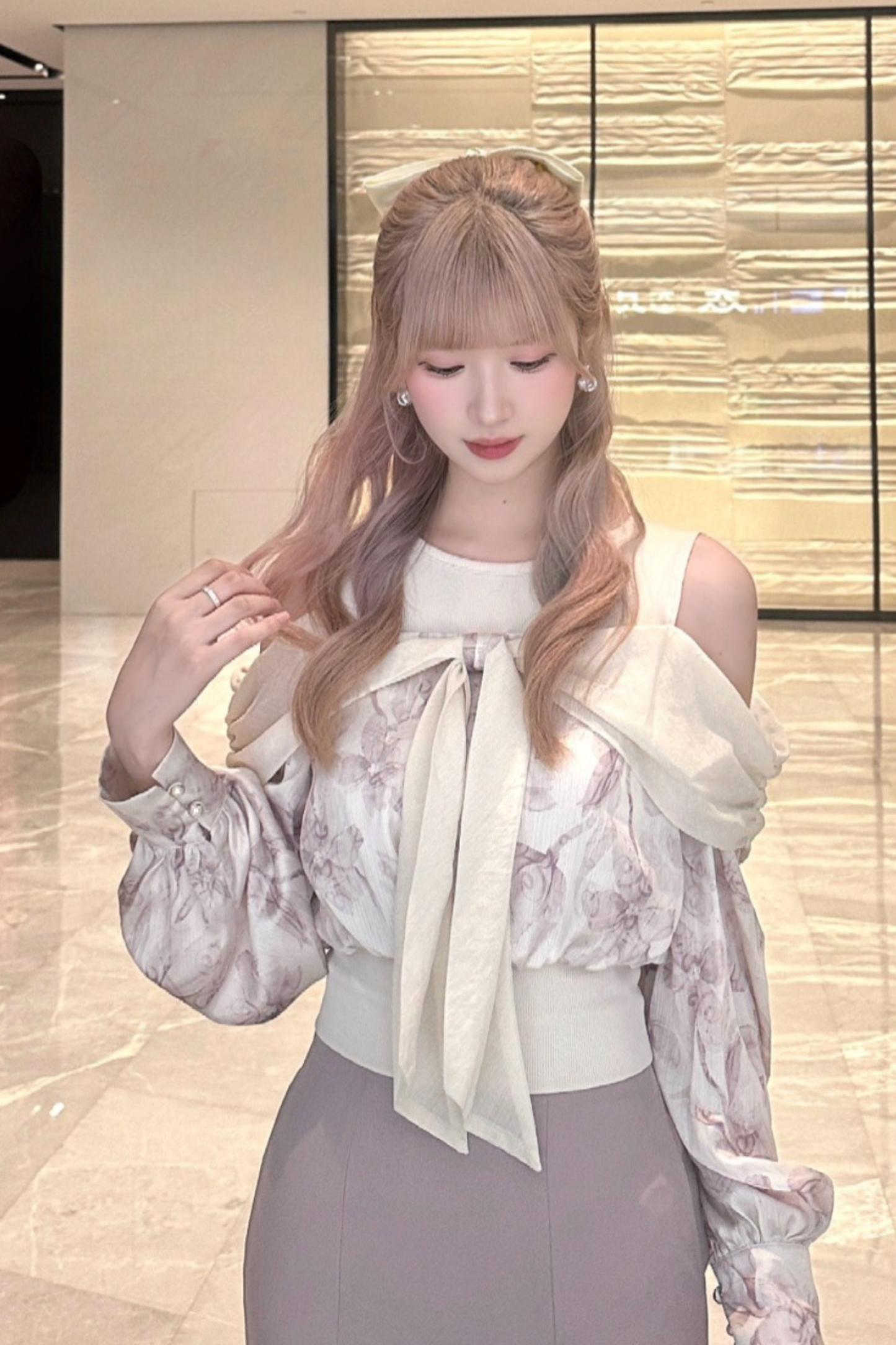 Off-the-shoulder top + mermaid skirt