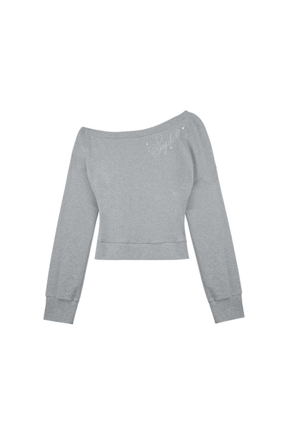 ワンポイントロゴカジュアルワンショルダートップス