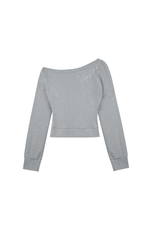 ワンポイントロゴカジュアルワンショルダートップス