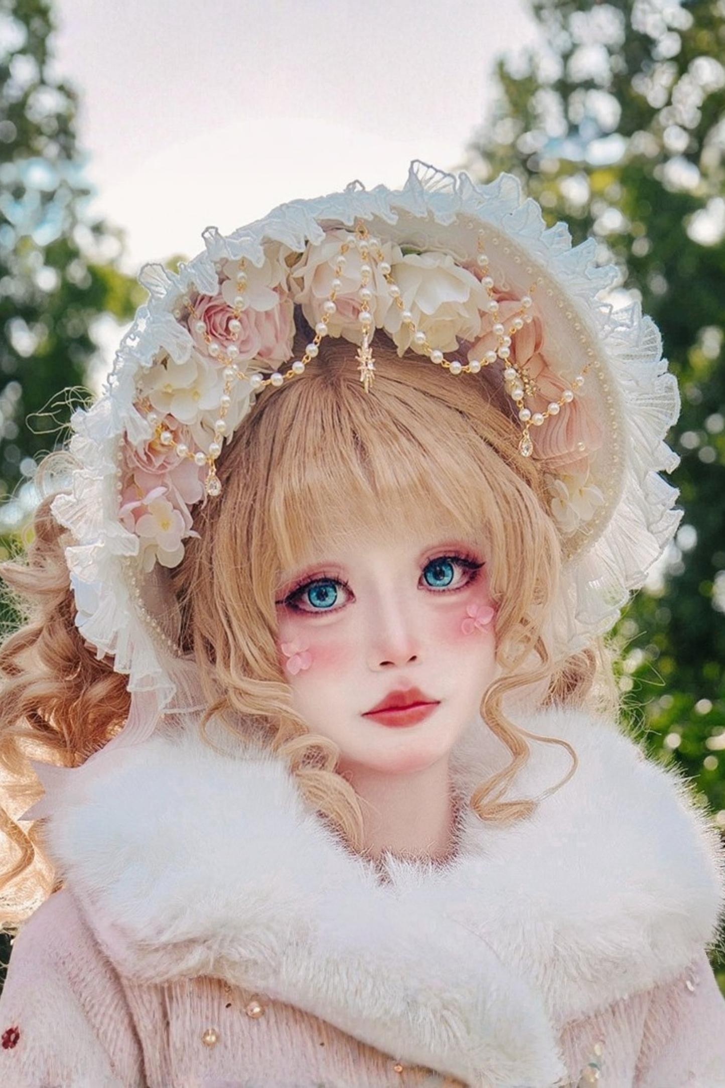 フォレストイリュージョンブライダルハット+ネックレス