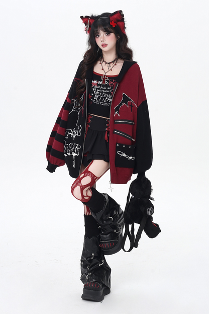 Gothic Asymmetrical Design Knit Cardigan