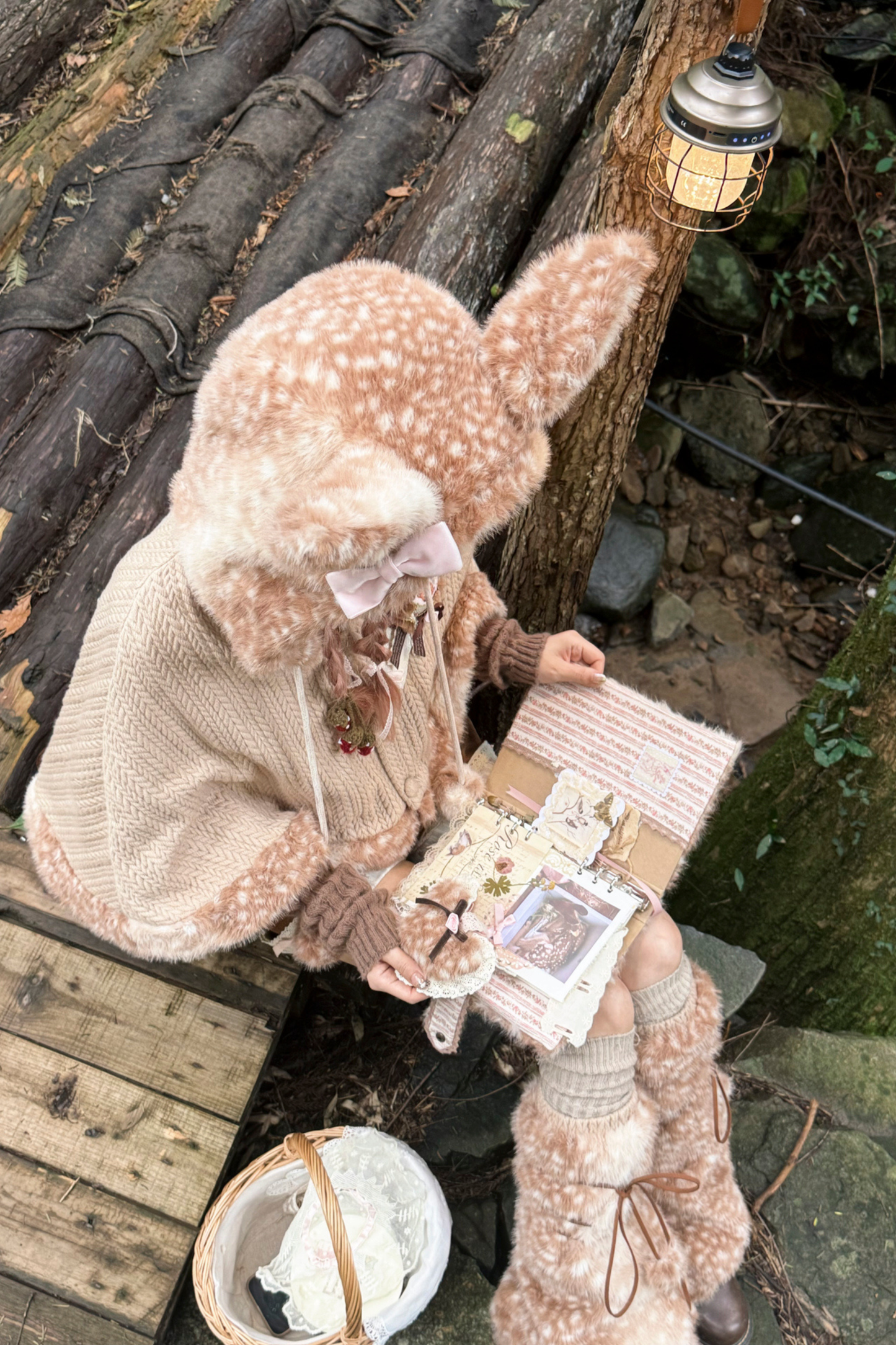 ニットフリースフォレストケープ