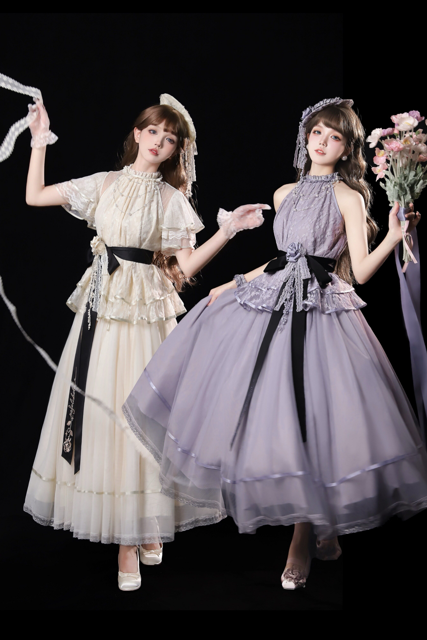 【4月5日予約締切】レトロエレガントインナー+トップス+スカート+アクセサリー