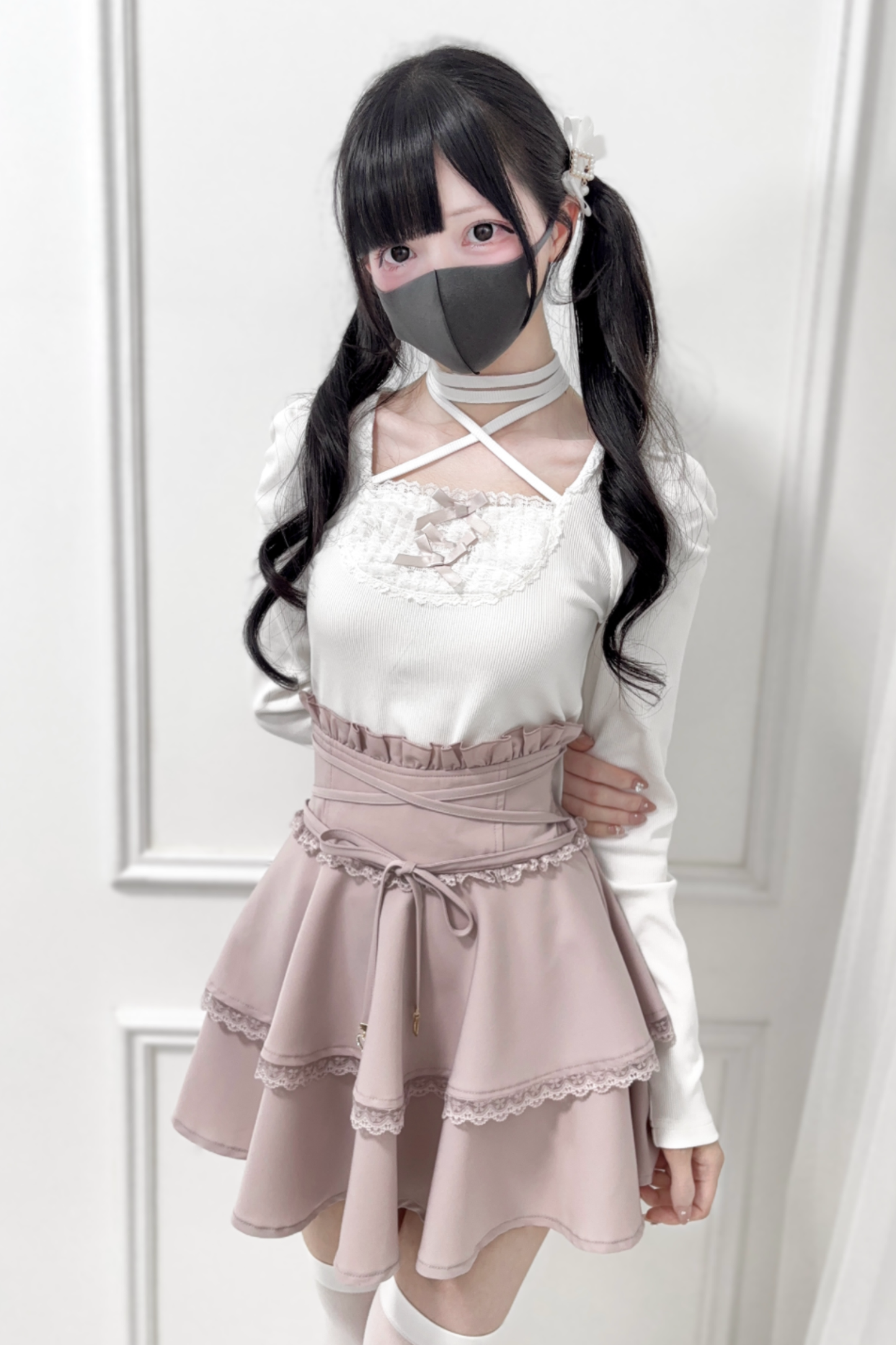 Ribbon Strap Knit Top