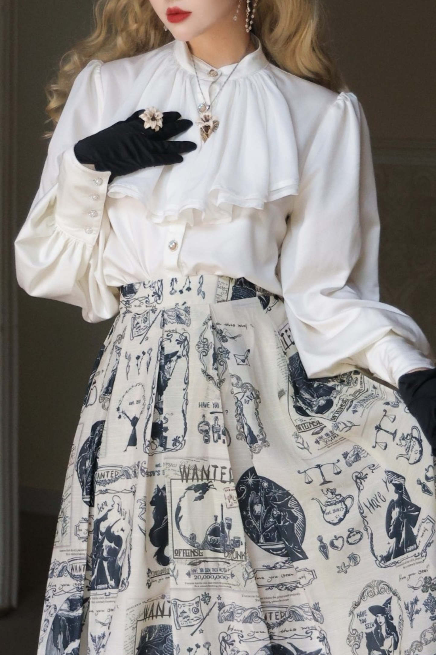 Elegant Satin Puff Sleeve Blouse