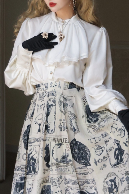 Elegant Satin Puff Sleeve Blouse