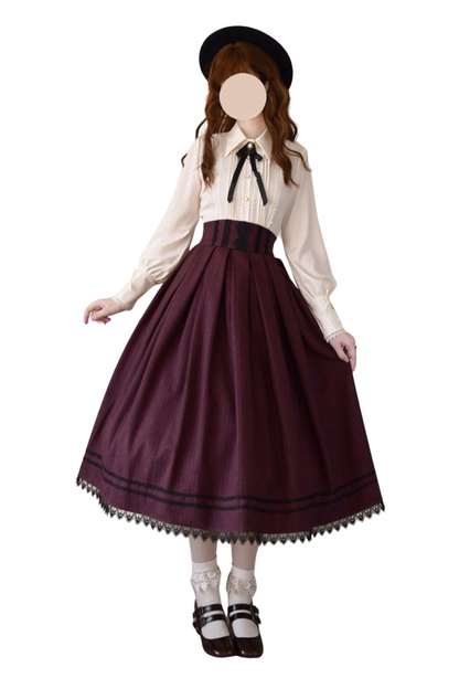 Retro Stripe Letter Skirt