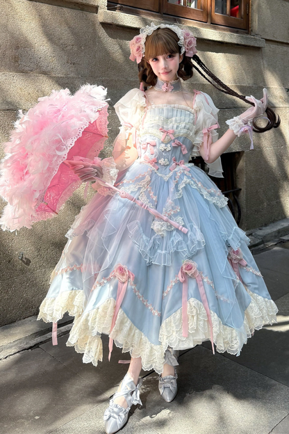 スイートプリンセスドレス+トレーン+ ベール +アクセサリー