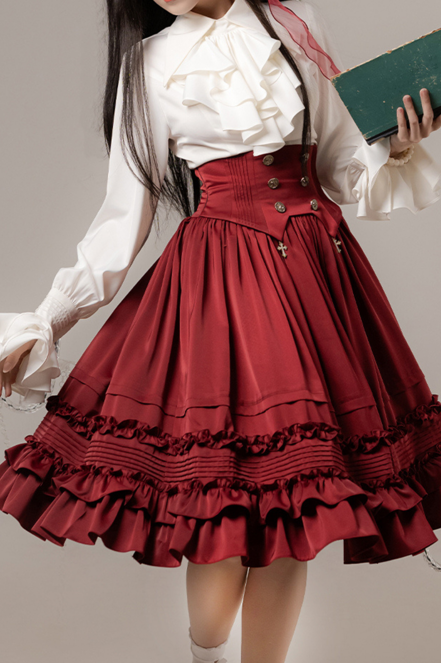 Classic Shirt + Frilled Retro Lolita Skirt