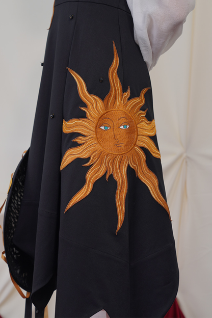 サンフラワーストラップスリムスイングレトロドレス