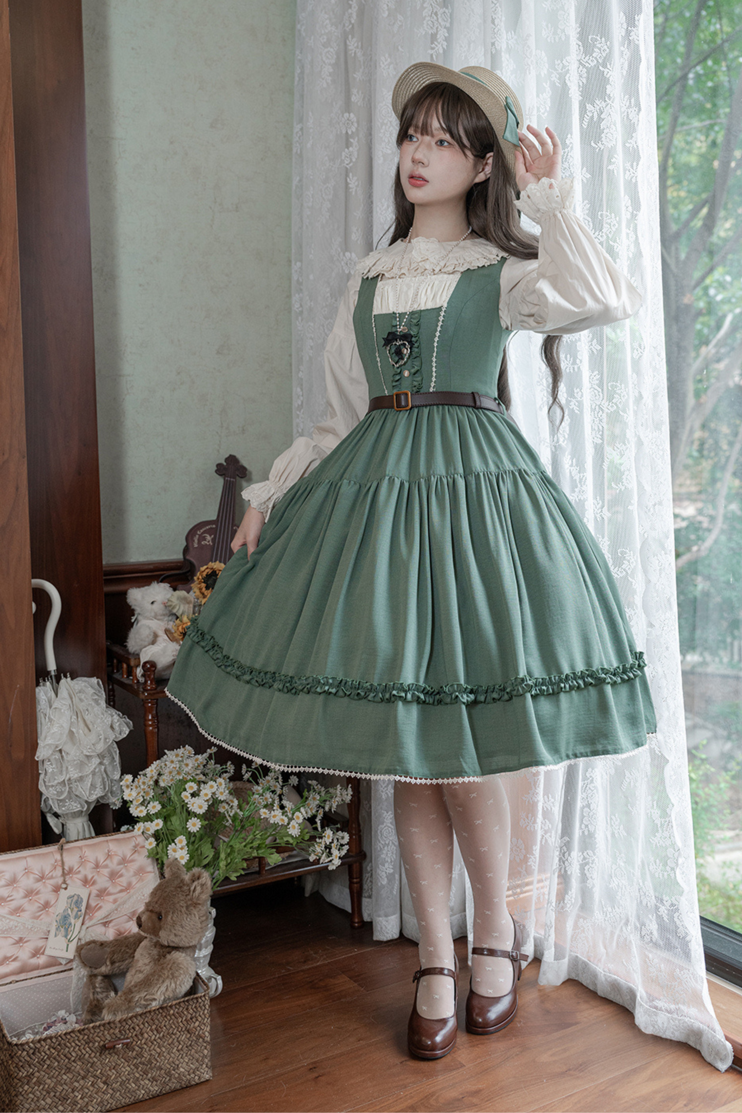 Ketch Wild Rose Stand Collar Lolita Blouse