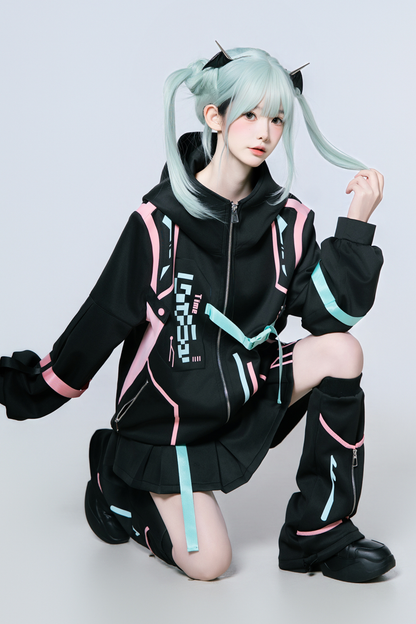 オーバーロードアニメガールジャケット+スカート＋レッグカバー