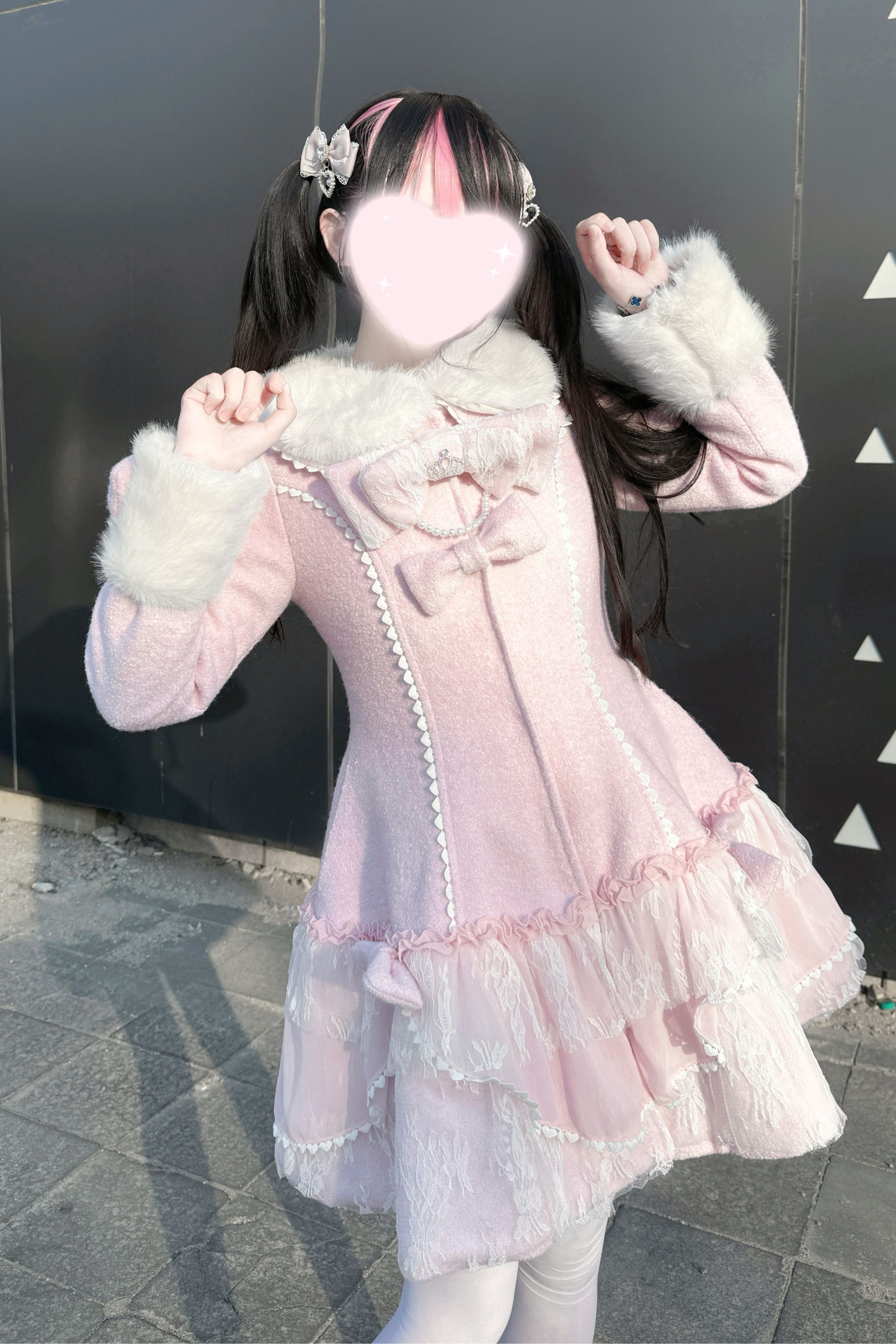 ガーリースノーリボンコート