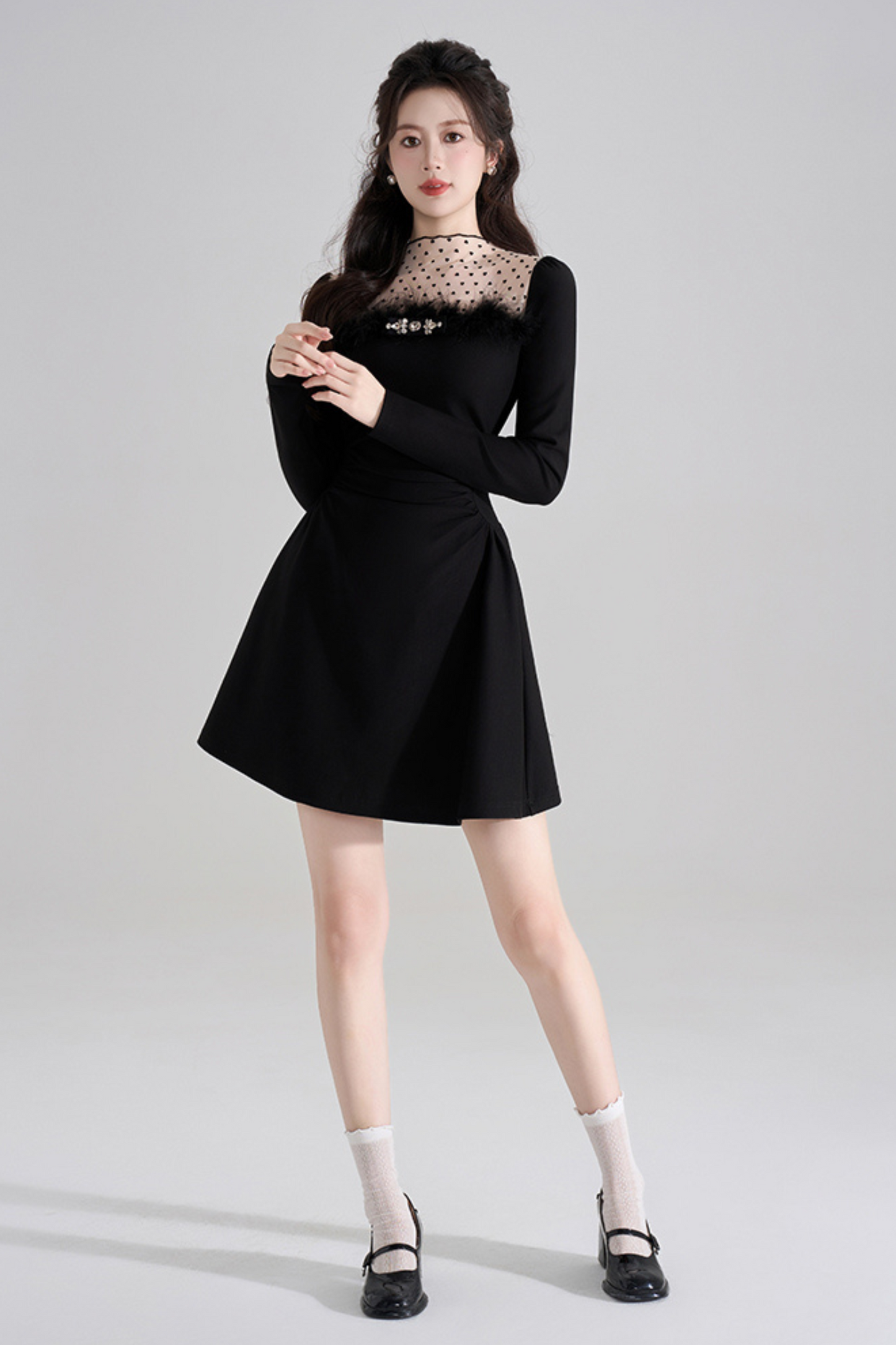 Chic Heart Dot Hepburn Style Dress
