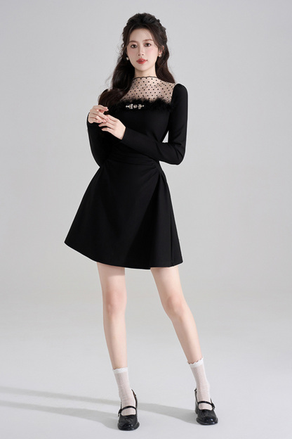 Chic Heart Dot Hepburn Style Dress