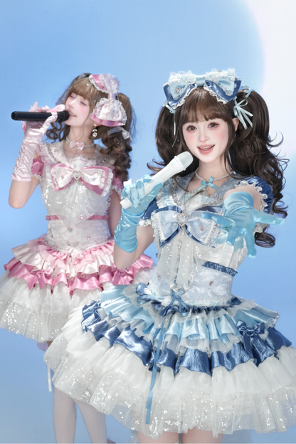 [Vorbestellung bis 23. März] Idol-Star-Lolita-Oberteil + Rock + Accessoires