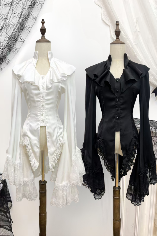 【12月20日予約締切】バタフライシャドースタンドカラーゴシックエレガントプリンスシャツ