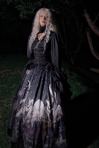 クトゥルフゴシックダークロリータシャツ+スカート+テール+コルセット