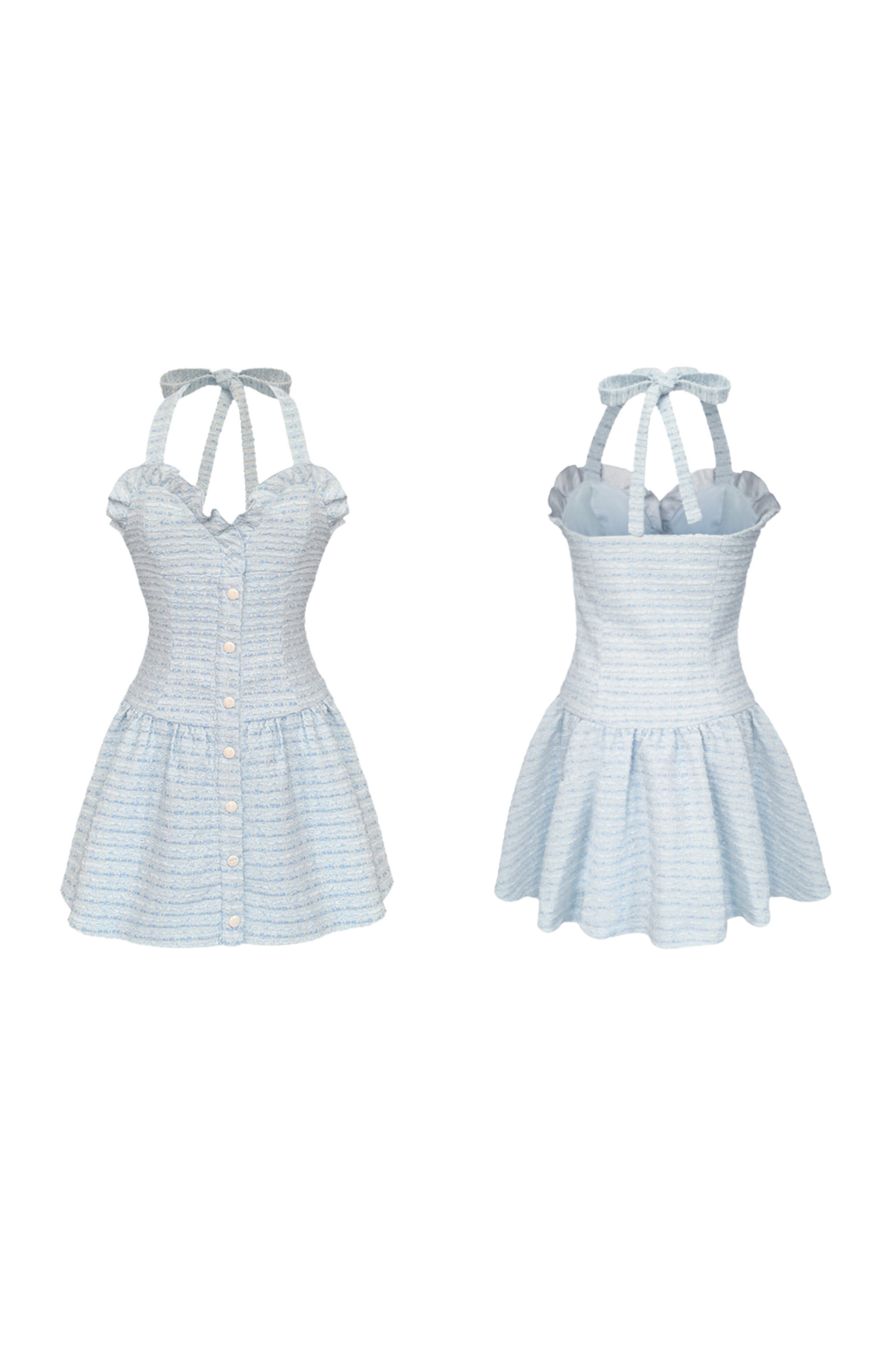 Ice Blue Tweed Camisole Dress