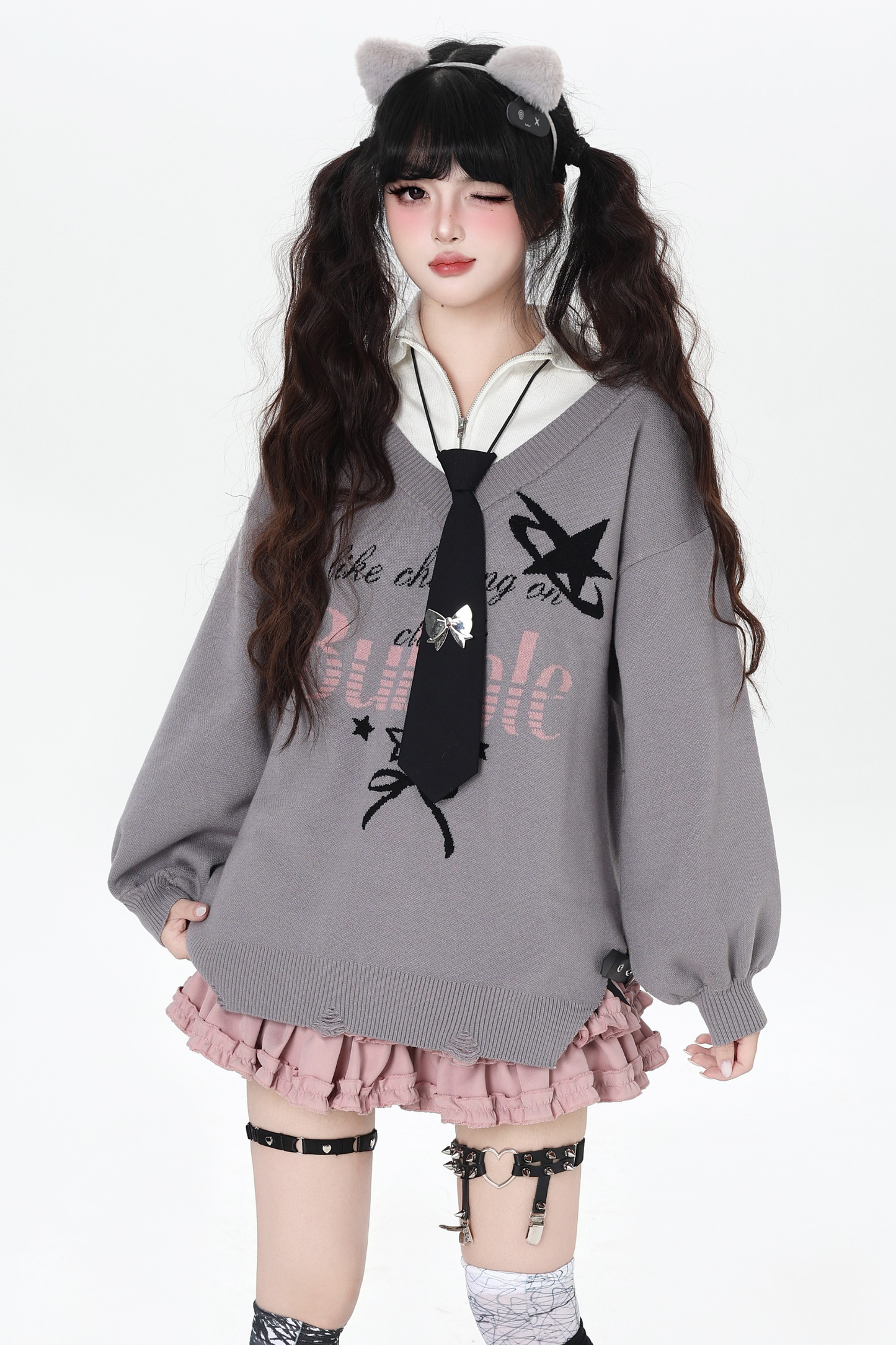 ハートビートカレッジルーズニット