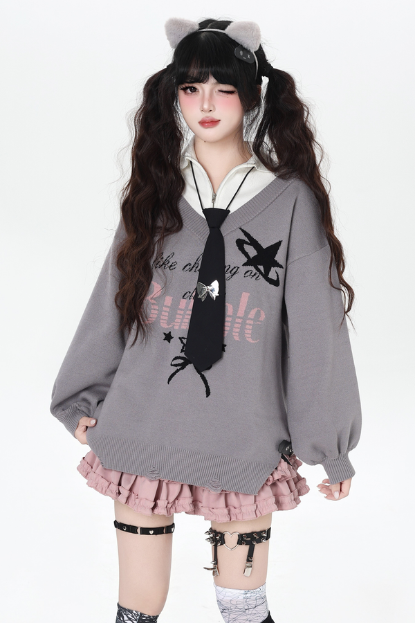 ハートビートカレッジルーズニット