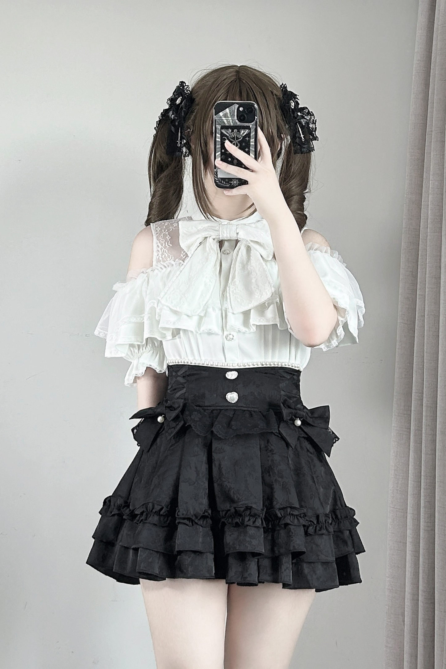 ダークキュートティアードスカート