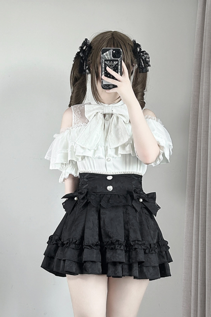 ダークキュートティアードスカート