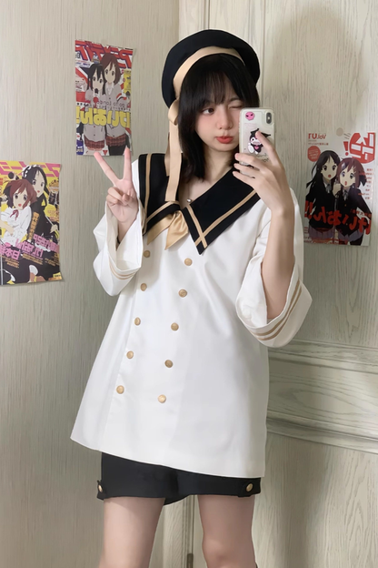 Prince Big Sailor Top + Pants + Beret + Tie + Socks