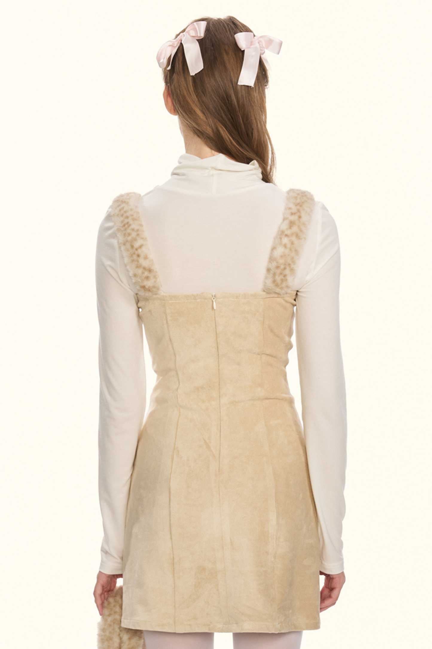 Milk Leopard Fur Sass Skirt