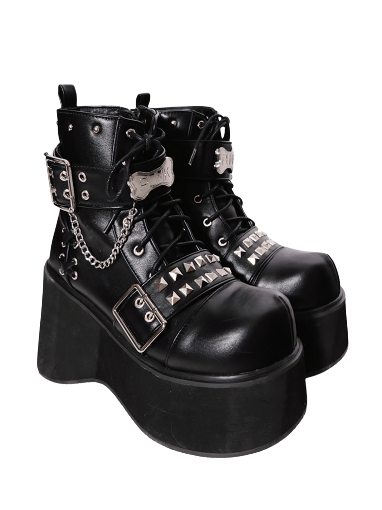 Punk Rock Round Toe Platform Boots