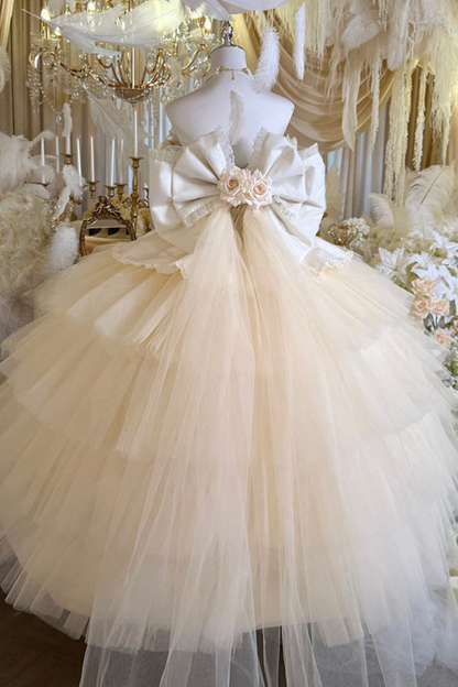 [예약상품] 4월 4일 예약마감]애프리콧 웨딩 로리타 원피스+숄+소매+리본 테일+베일